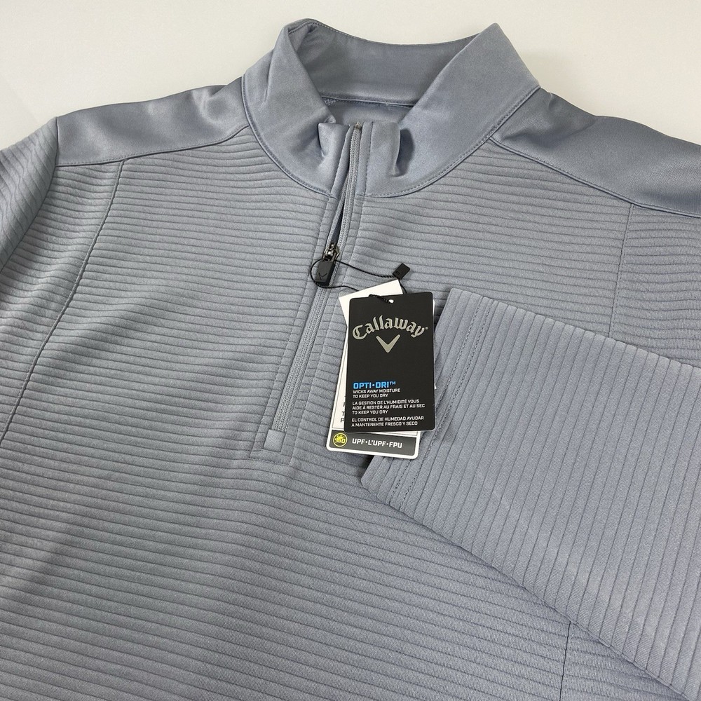 Callaway Mens Opti-Dri UPF 50 Gray Golf Pullover 1/4 Zip Size Large