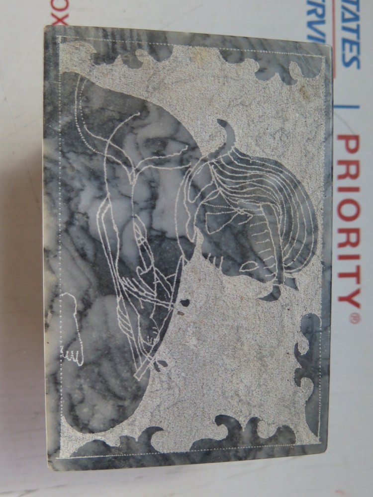 Grey Marbleized 3x4.25 Inch Jewelry Trinket Box