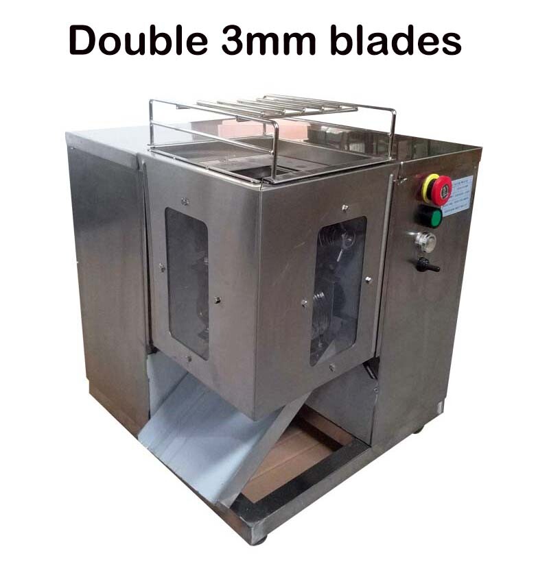 QSJ-T 110V Meat Cutting Machine with Double 3mm Blades for Slicing and Shredding
