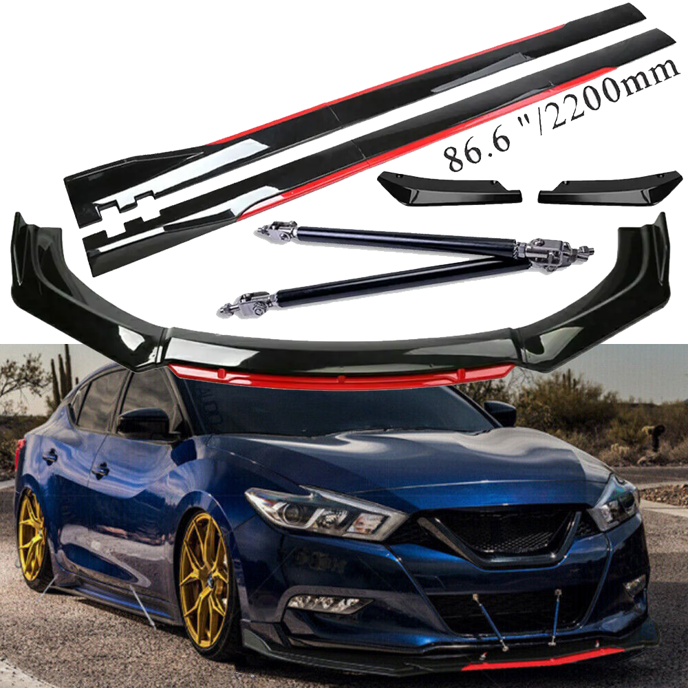 For Nissan Maxima 2 Layer Front Bumper Lip Spoiler Splitter Side /Skirt Body