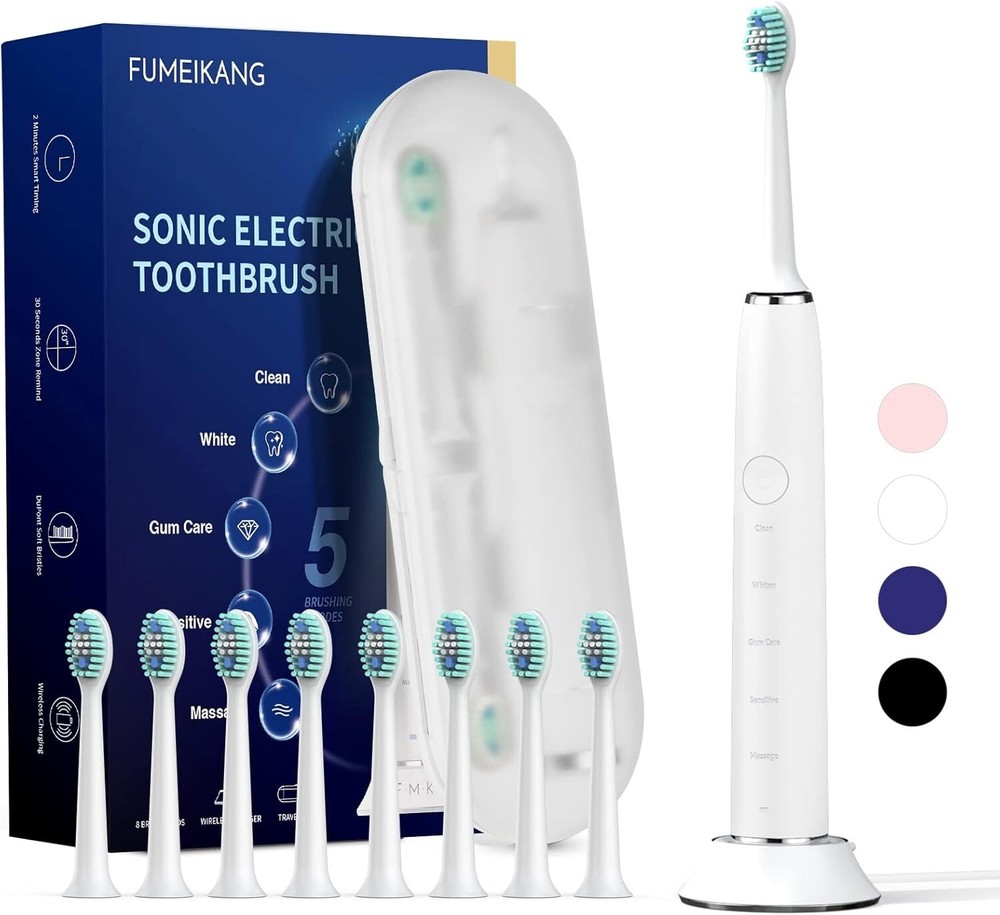 Electric Toothbrushes with 8 Heads for Adults and Kids Ultra Sonic Power Recharg
