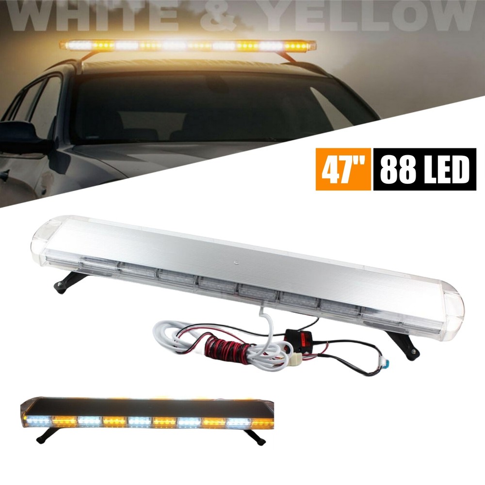 47 Inch Amber LED Strobe Beacon Light for Truck Roof Emergency Warning