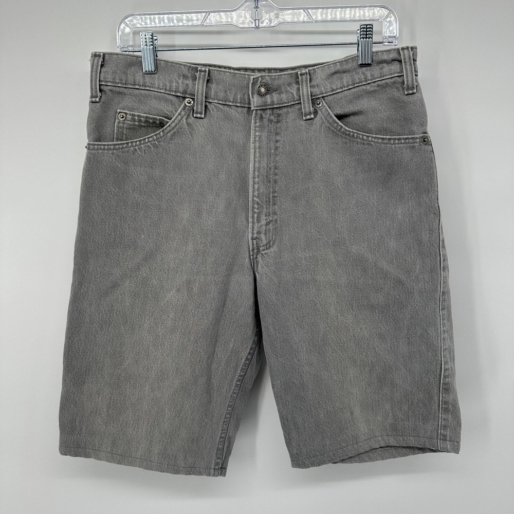 Vintage Levi’s Mens 540 Denim Shorts Gray Leather Patch Two Horse Brand *Read*