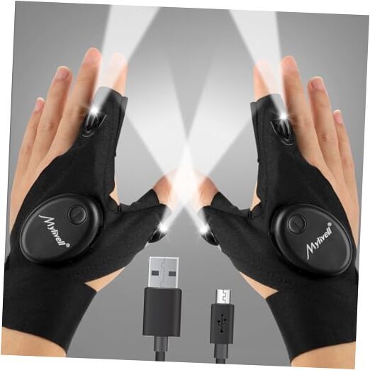 Fathers Day Dad Gifts from Daughter Son Wife LED Flashlight Black-rechargeable-image