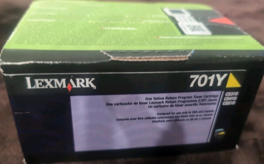 Genuine Lexmark 70C10Y0 Yellow Return Program Toner Cartridge Cs310 410 510