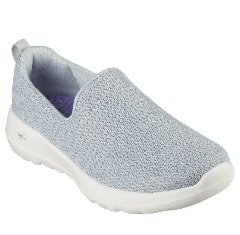 Women's Go Walk Shoes Skechers Size 9 Joy Aurora Slip On Light Gray Sneakers