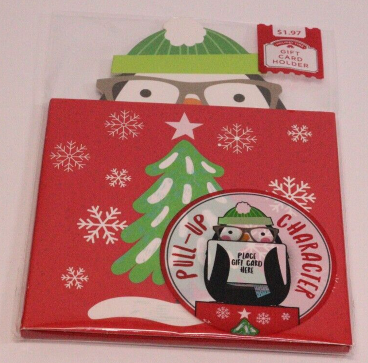 Festive Penguin and Snowflake Christmas Gift Card Holder for Holidays-image