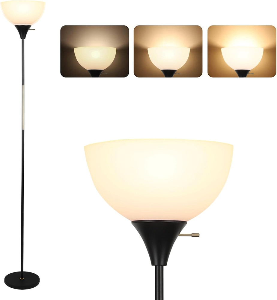 Modern Industrial Dimmable LED Floor Lamp with Rotary Switch