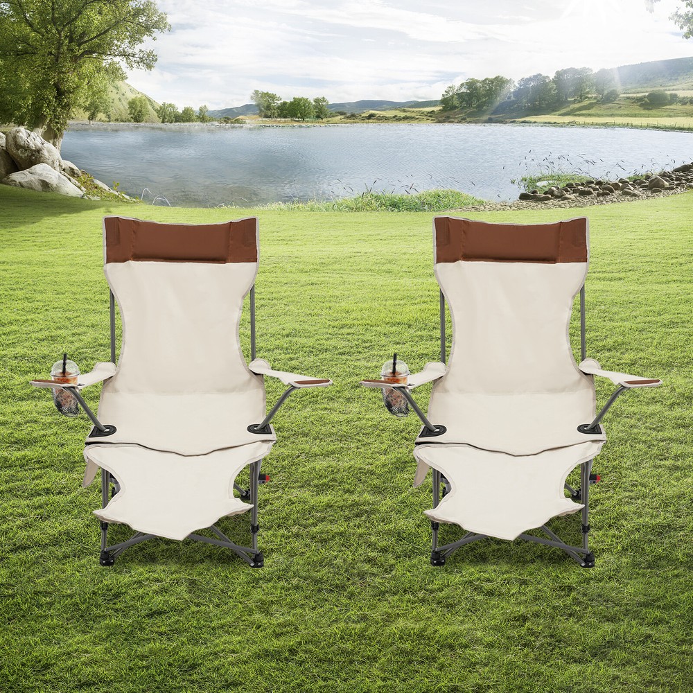 Reclining Adjustable Portable Folding Camping Lounge Chair for Outdoors