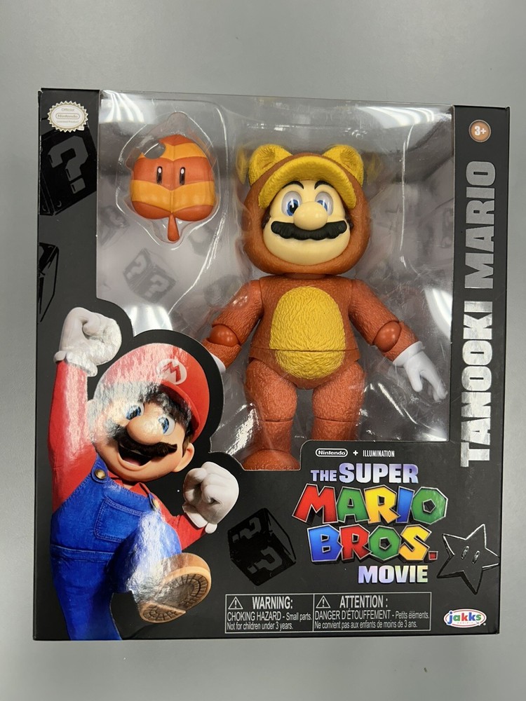 Super Mario Bros Movie 5 Inch Tanooki Mario Figure Open Box