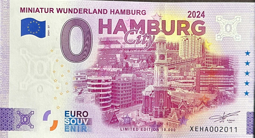 Ticket 0 Euro Miniature Wunderland Hamburg City Germany 2024-27 Various Number