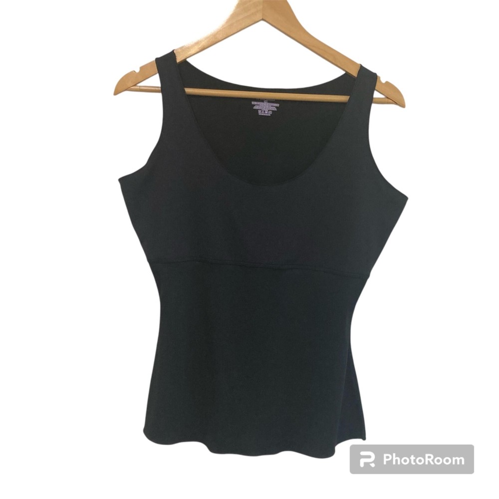 Spanx Black Scoop Neck Shapewear Tank Top Size 1X Slimming Compression Bodyshaper
