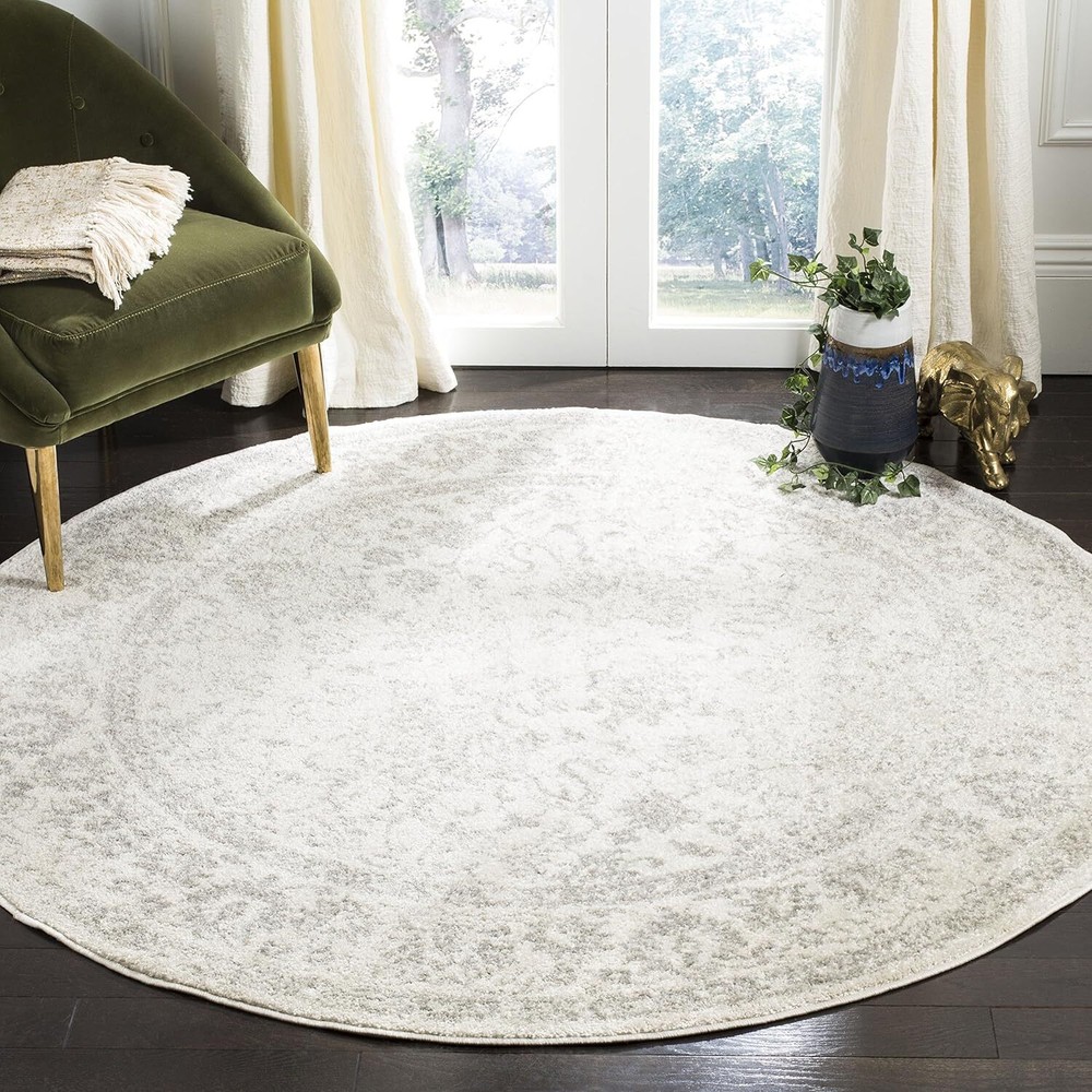 SAFAVIEH Adirondack Round Area Rug 8ft Ivory Silver ADR109C