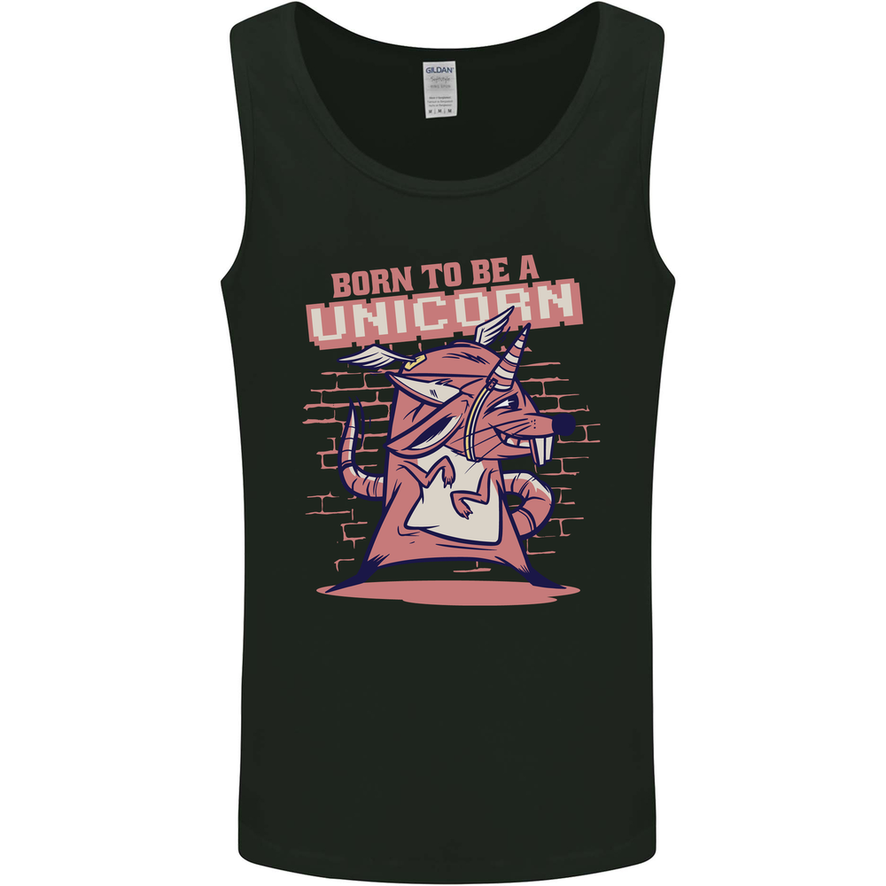 A Rat Born To Be a Unicorn Funny Mens Vest Tank Top