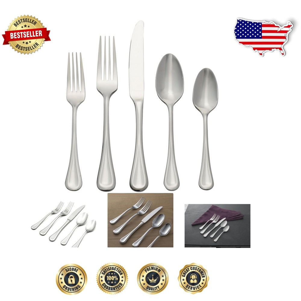 Elegant 20-Piece Silverware Set in Heavyweight Stainless Steel for Modern Dining Tables and Stylish Entertaining