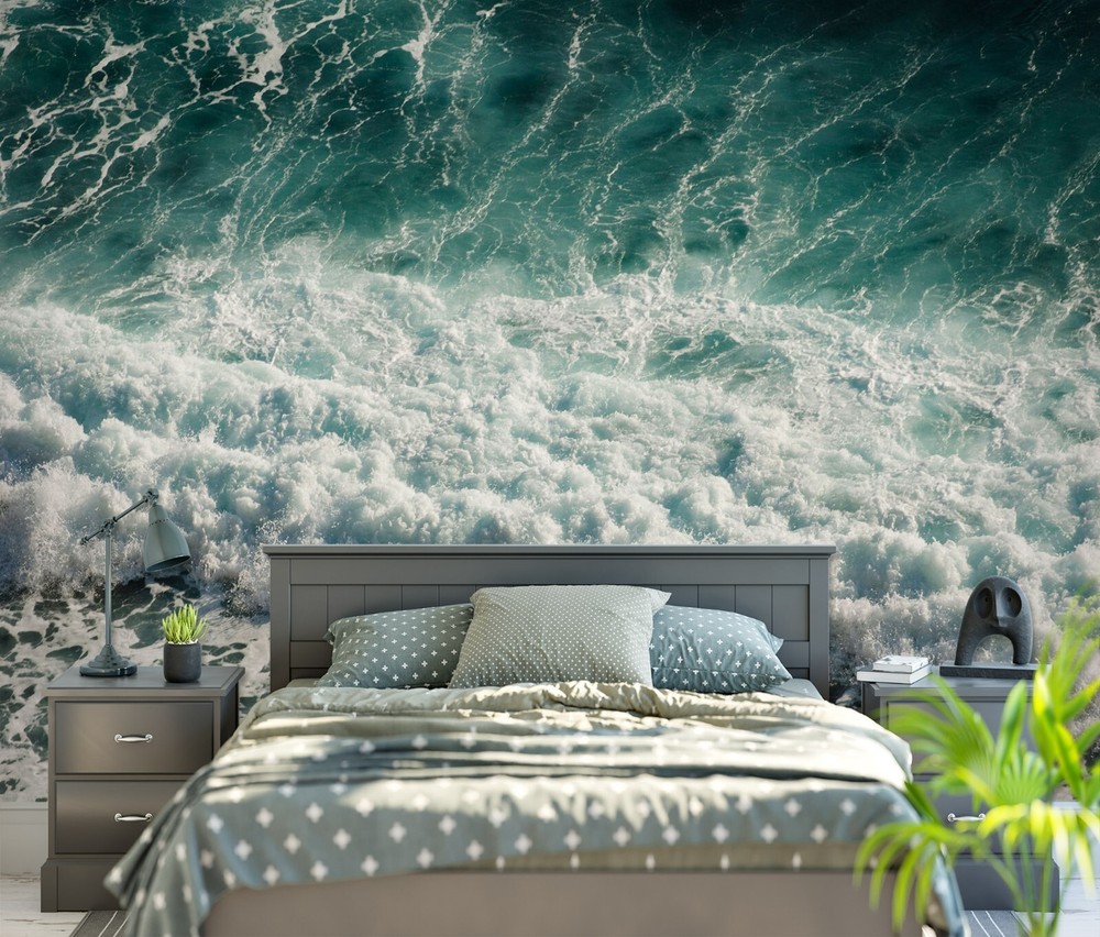 Murales de pared de papel tapiz 3D Ocean Foam ZHUA9503 extraíbles autoadhesivos Ann