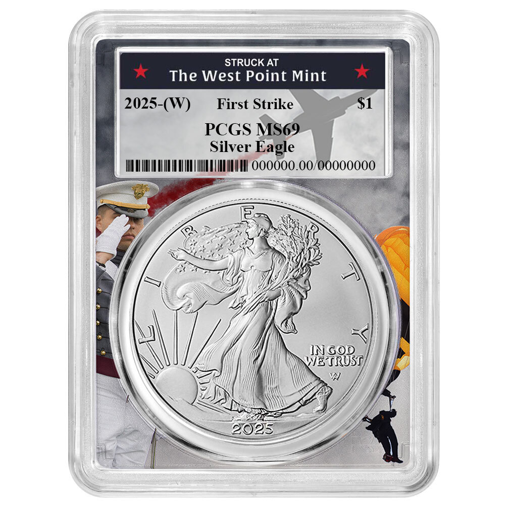 Presale - 2025 (W) $1 American Silver Eagle PCGS MS69 FS West Point Frame-image