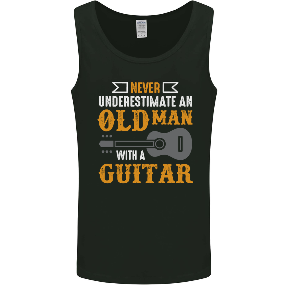 Guitar Never Underestimate Old Man Mens Vest Tank Top