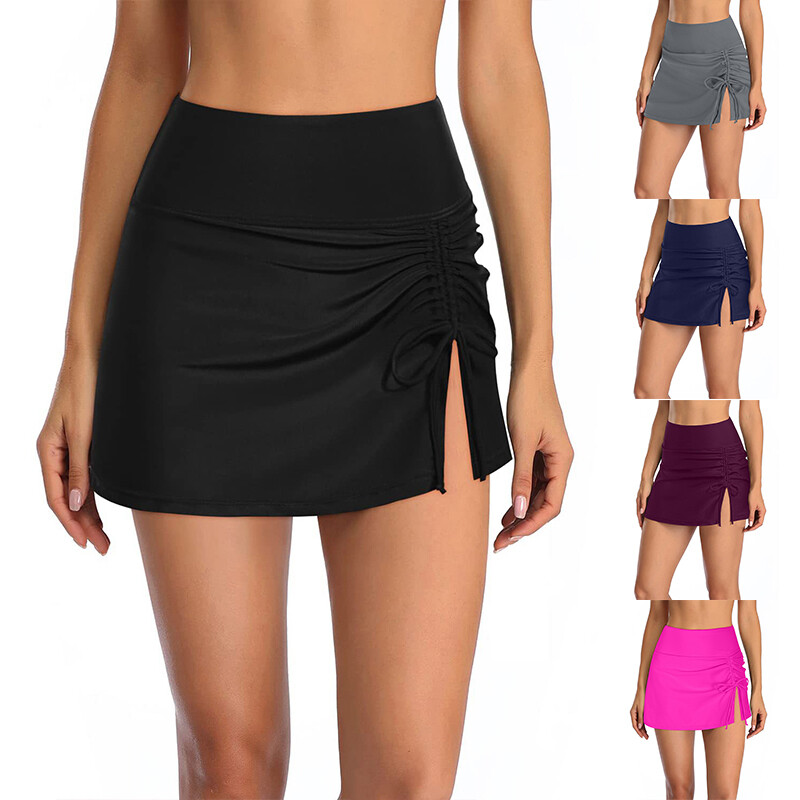 Swimsuit Shorts Women Swim Skirt High Waisted Bathing Suit Beach Ruffle Bikini;