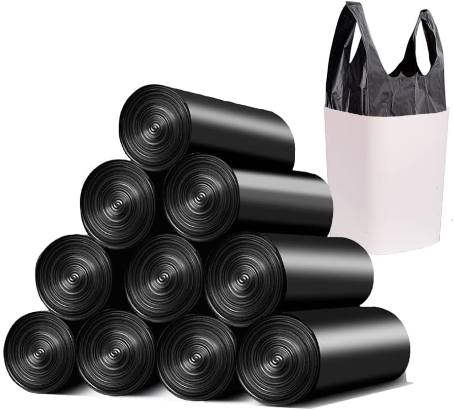 Small Black Trash Bags,Thicken Value 4 Gallon Trash Bag with Handle,200 Counts S
