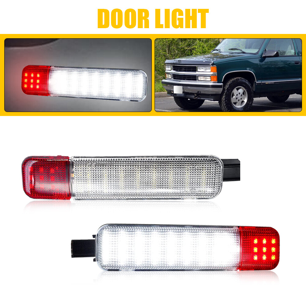 Pair LED Door Courtesy Light Red/White For Chevy Silverado Suburban Tahoe GMC
