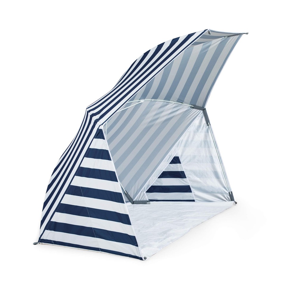 Brolly Beach Umbrella Tent, (Navy Blue & White Stripe),One Size
