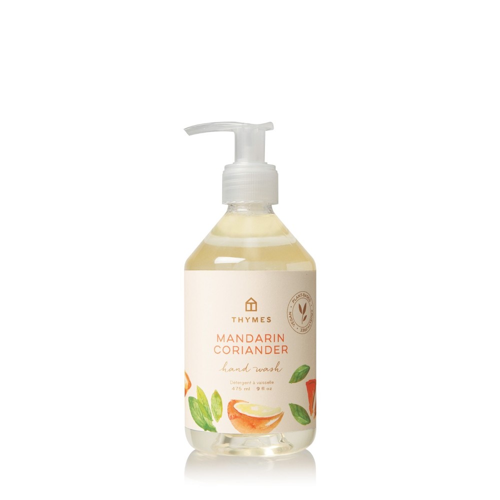 Thymes Mandarin Coriander Hand Wash 8.25 oz in an Elegant Plastic Bottle