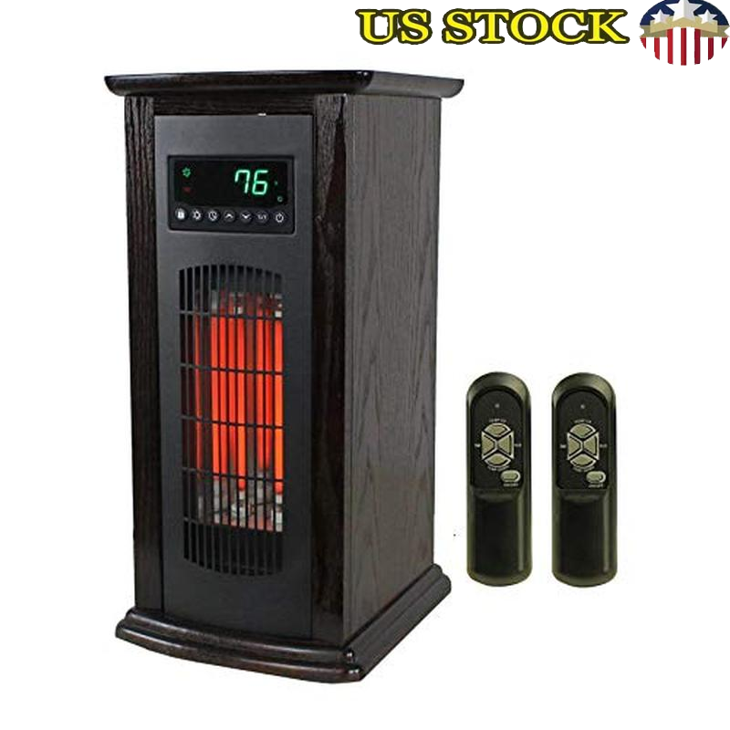 Portable Infrared Heater Indoor Space 1500sqft 3 Settings Remote Control 5000BTU
