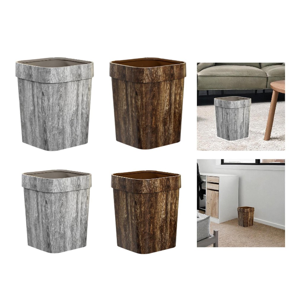 Trash Can Wastebasket Portable Decorative Farmhouse Rustic Recycle Bin Garbage