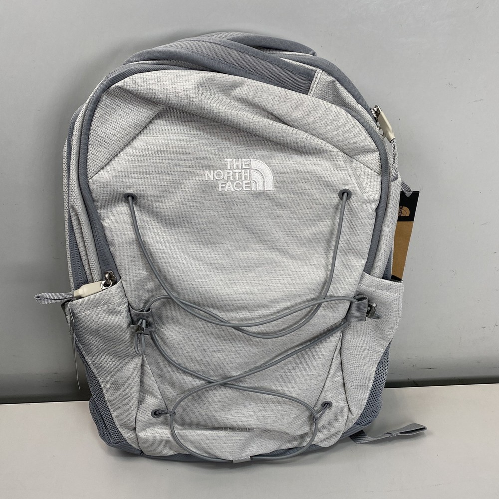 North Face Womens Jester Backpack in White Metallic Lelange and Mid Gray