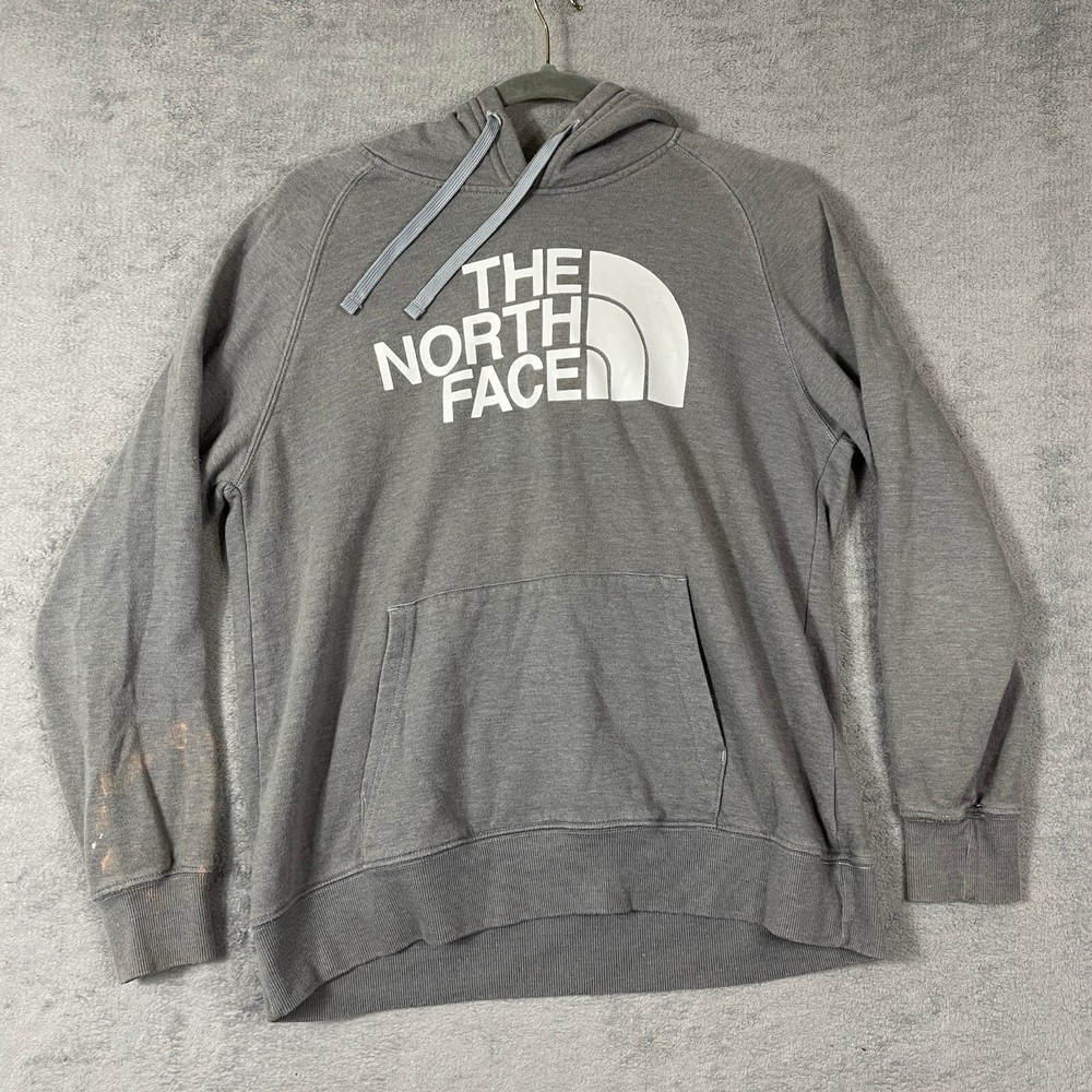 North Face Womens Gray Hoodie Size M Casual Pullover Sweatshirt