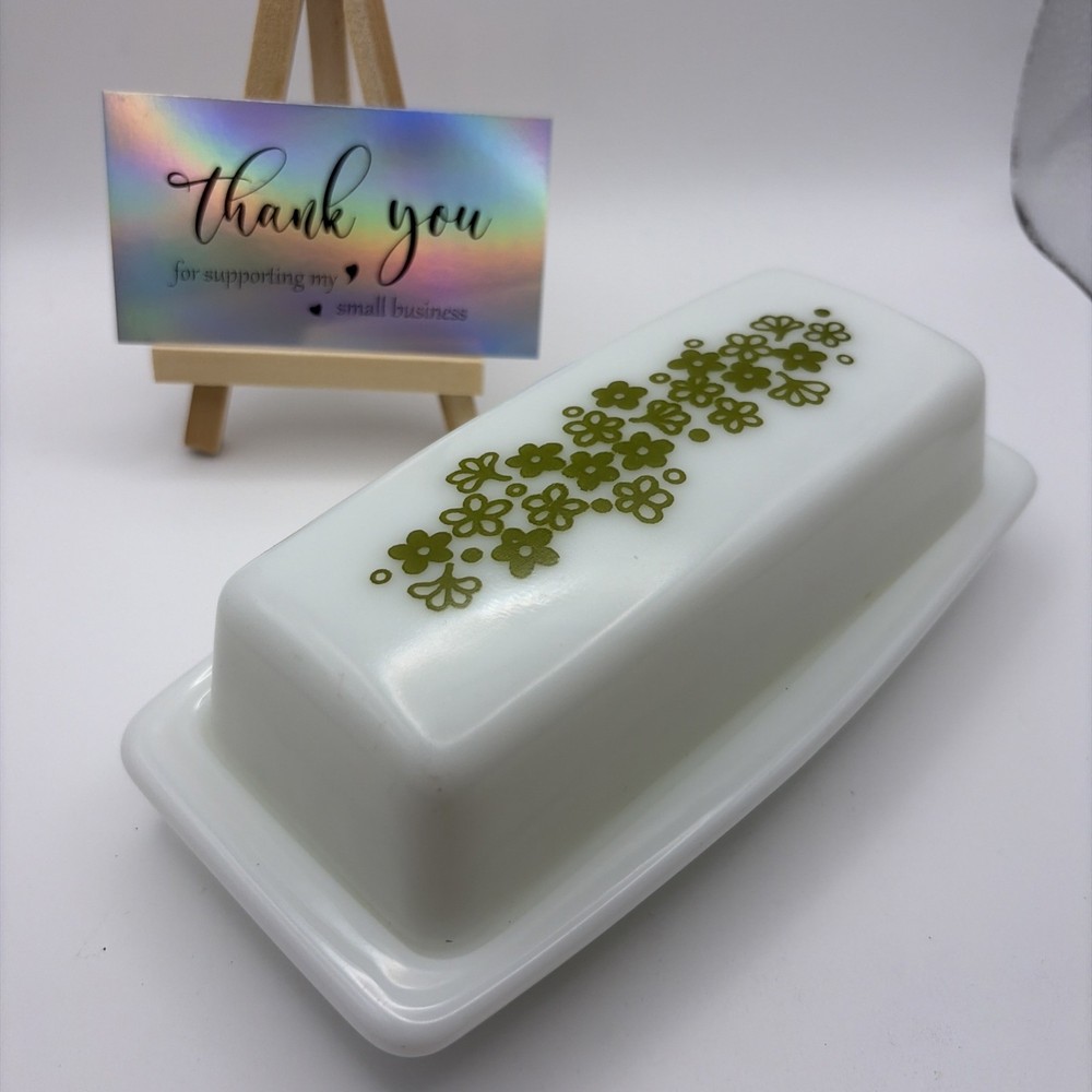 Excellent-Pyrex Compatibles Corelle SPRING BLOSSOM Crazy Daisy Butter Dish 72-B