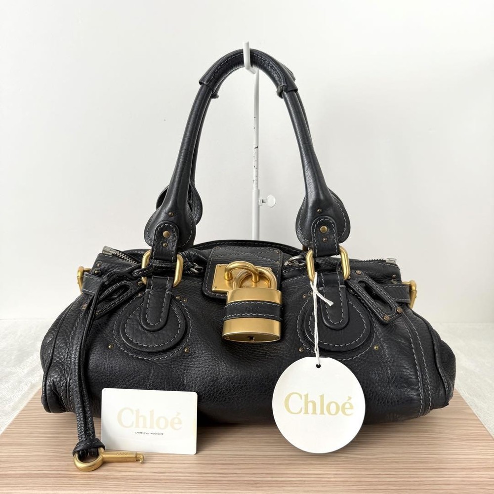 Chloe Vintage Paddington Black Tote Handbag Limited Edition Rare VHTF