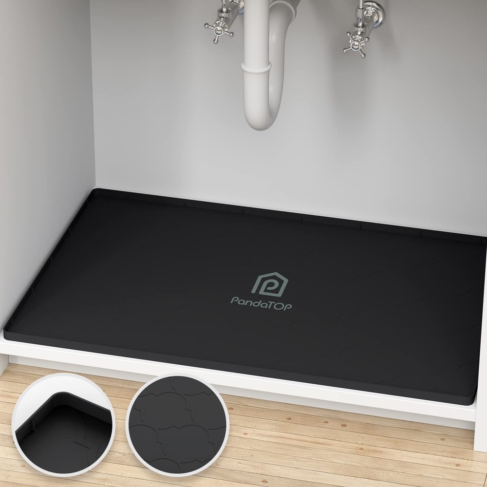Non-Slip 28x22 Silicone Under Sink Mat Waterproof Cabinet Tray