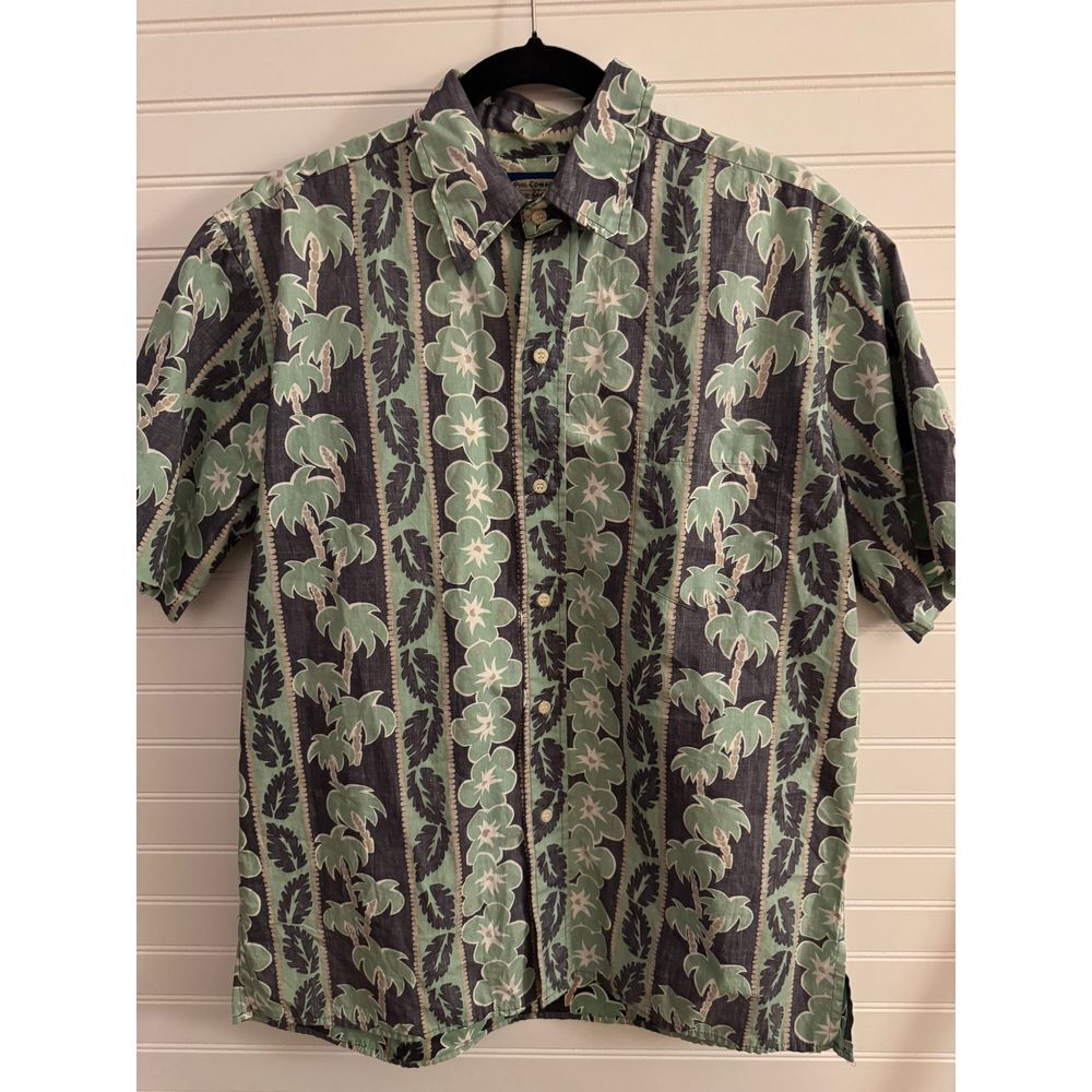 Reyn Spooner x Phil Edwards Hawaiian Floral Palm Tree Button Down Shirt Men's M