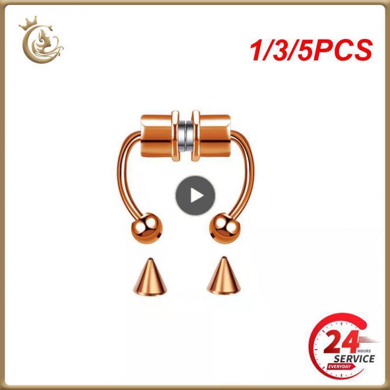 1/3/5PCS Stainless Steel Magnet Nose Ring Horseshoe Ring Nose Clip Non-pierced N