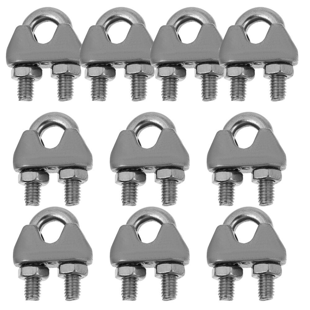 10 Pcs Clamp Wire Rope Chuck Secure Cables and Ropes Fastening Clamps