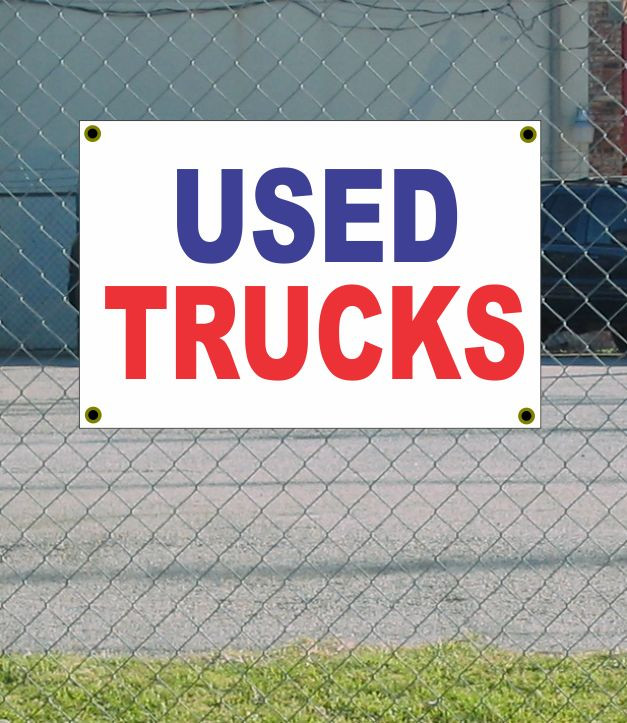 2x3 Red White & Blue USED TRUCKS Banner Sign - New Size, Discount Price, Perfect for Dealerships and Sales Events