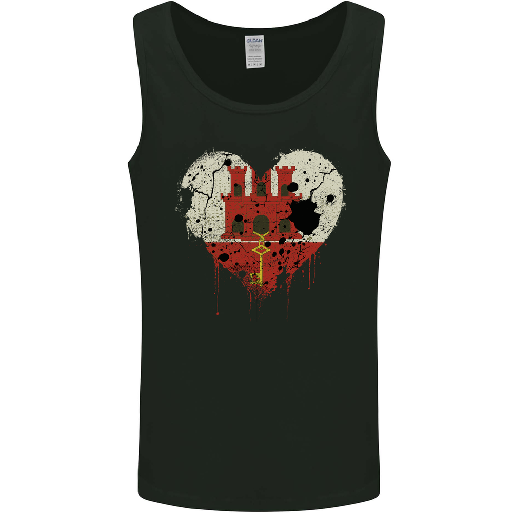 Love Flag Gibraltar Football Mens Vest Tank Top