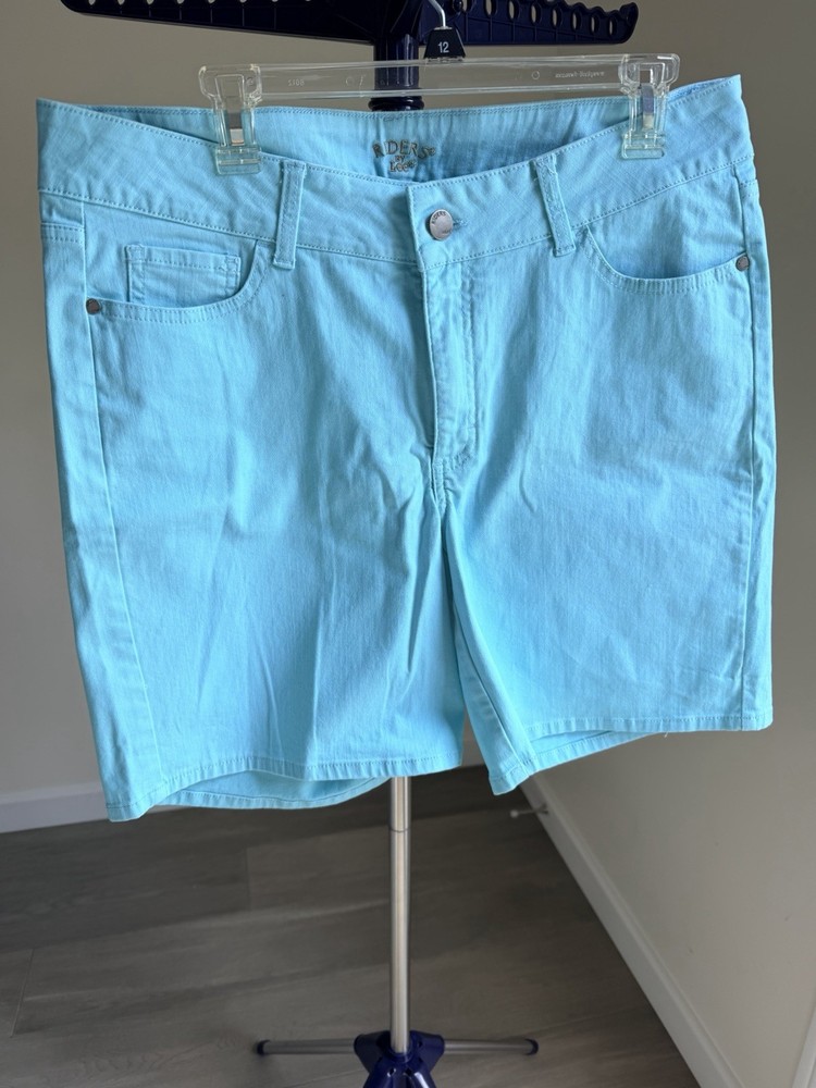 Riders by Lee Mid Rise Shorts Blue Pockets Size 16