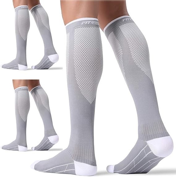 3 Pairs Compression Sport & Recovery Socks for Women and Men S/M Calf size 9-15