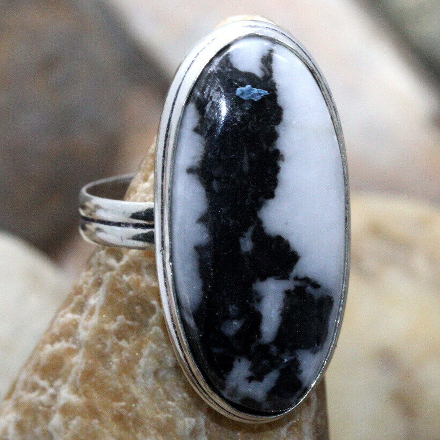 925 Silver Plated White Buffalo Turquoise Ring Jewelry Size US 10.5 JW