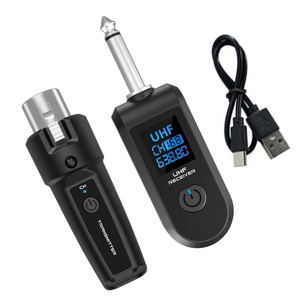 1set UHF Wireless Audio Transmitter & Receiver XLR Adapter for Multiple Uses