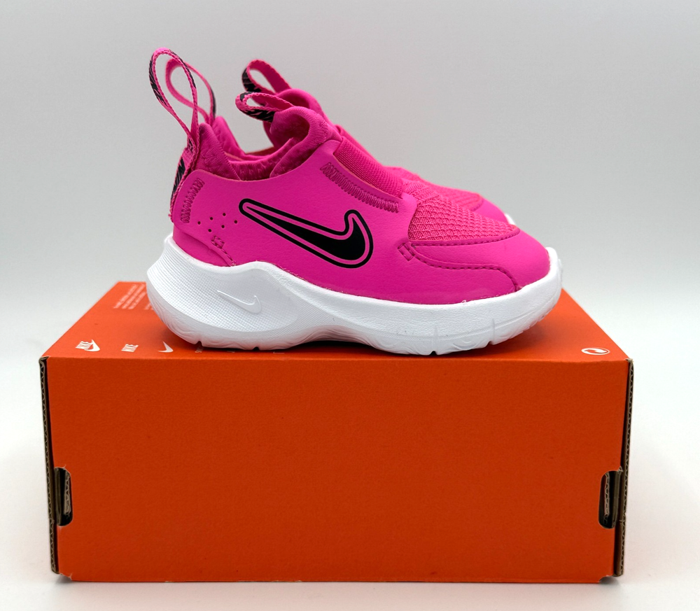 Nike Flex Runner 3 (TD) Shoes Child 4c Laser Fuchsia Slip On FN1478 602 - No Lid