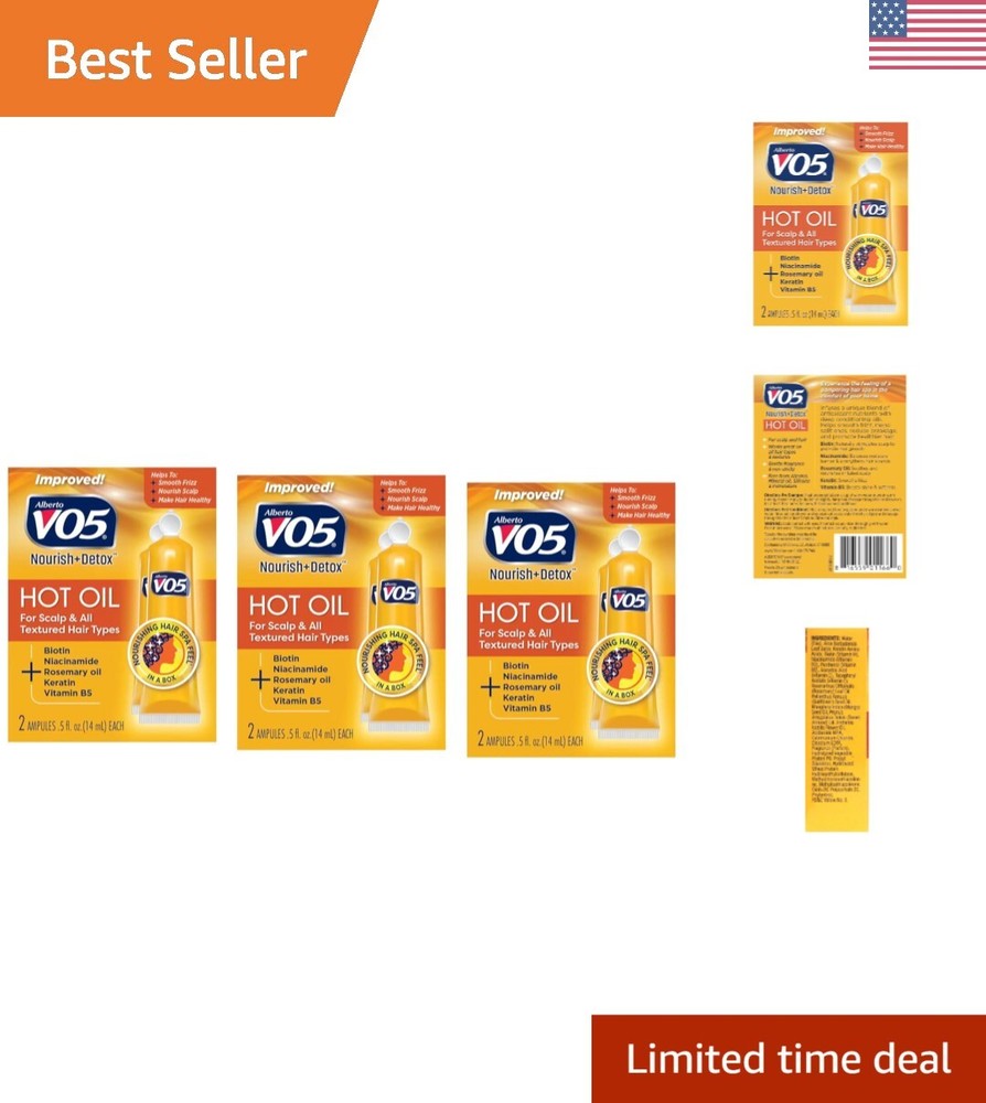 Repairing Hot Oil Treatment for Damaged Hair - 3x0.5oz Vitamin-Infused Tubes