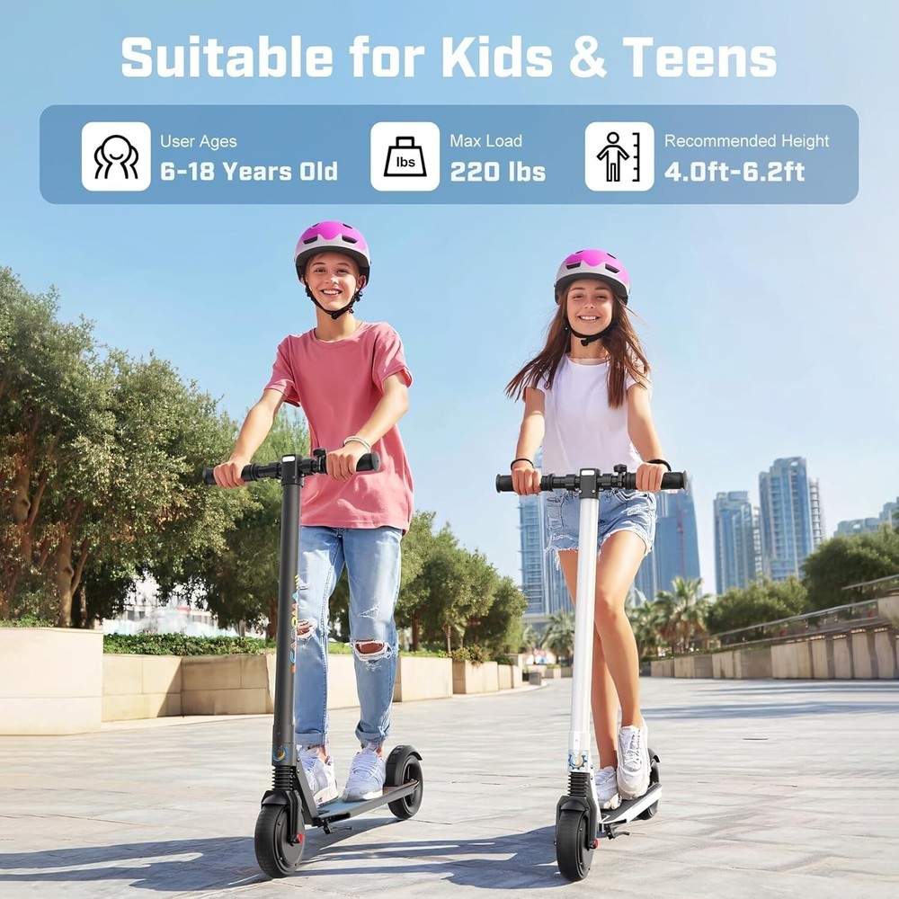 CAROMA 250W Foldable Electric Scooter for Kids Teens 16 Mile Range 15 MPH Speed
