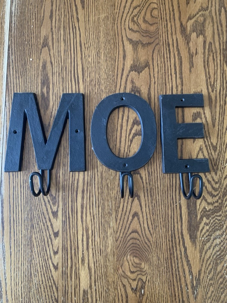 “MOE” Cast Iron Hanger/hat/coat! Heavy Duty! M~O~E