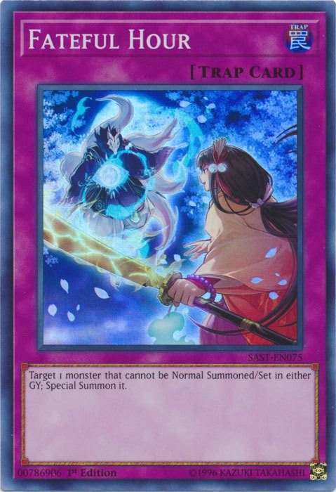 Fateful Hour SAST-EN075 Super Rare 1st Edition Moderately Played YuGiOh Card