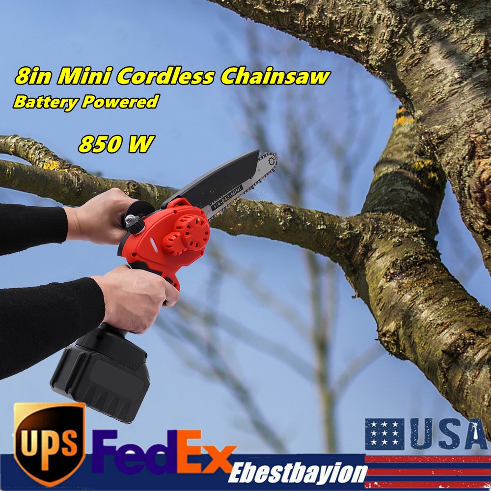 8in Mini Chainsaw Brushless Cordless Chainsaw Auto-Oil System Portable Chainsaw
