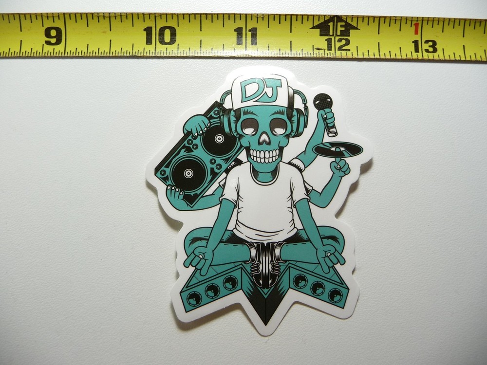 SKELETON YOGA DJ DECAL STICKER HIP HOP RAP MUSIC STYLE STREET